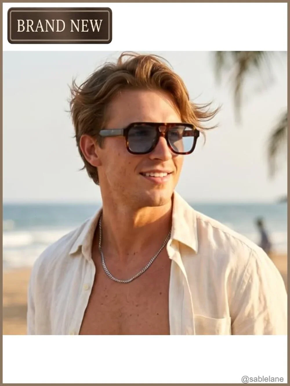 Oversized Aviator Sunglasses Men Women UV400 Protection